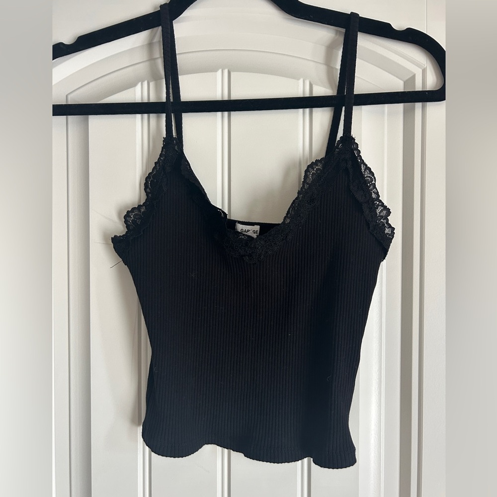 Garage Cropped Lacey Blank Tank Top